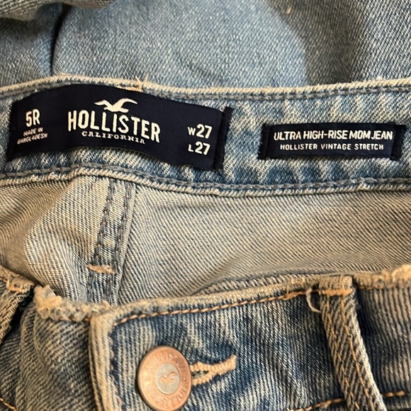 Hollister | Ultra High Rise Mom denim jeans Women’s size 5/27 distressed loose - Picture 6 of 8